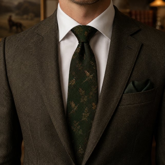 Heritage Winter Pheasant Forest Green Tie (Creator Uploaded)