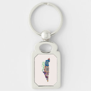 Heritage Within the Map of Palestine Key Ring