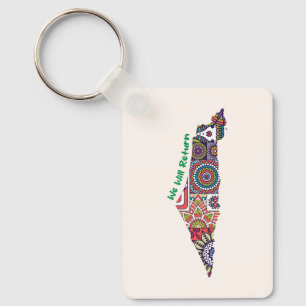  Heritage Within the Map of Palestine Key Ring