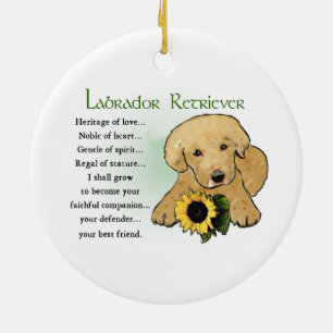 Heritage Yellow Lab Puppy Gifts Ceramic Tree Decoration