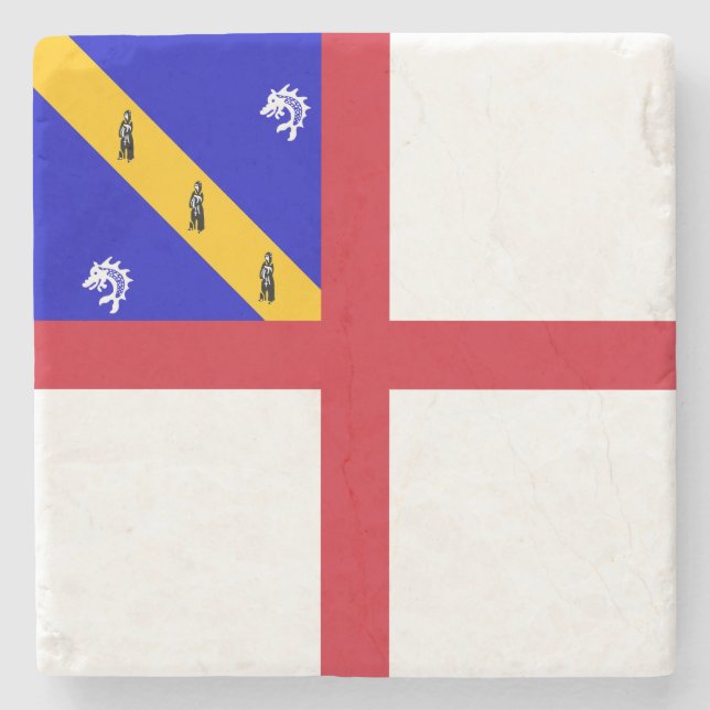 Herm Flag Stone Coaster (Front)