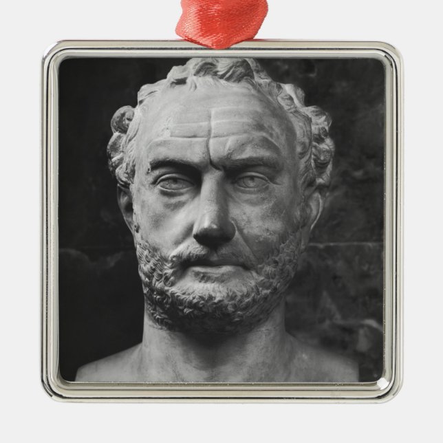 Herm of a man, said to be Thucydides Metal Tree Decoration (Front)