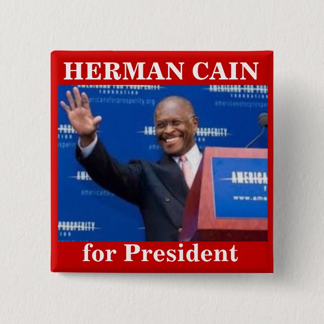 Herman Cain for Presiden button (Front)