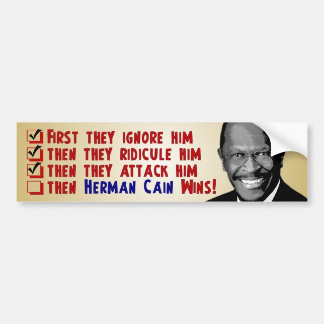 Herman Cain for President 2012 Bumper Sticker (Front)