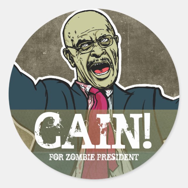 Herman Cain for Zombie President  Sticker (Front)