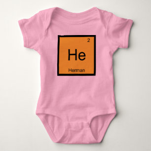 Herman Name Chemistry Element Periodic Table Baby Bodysuit