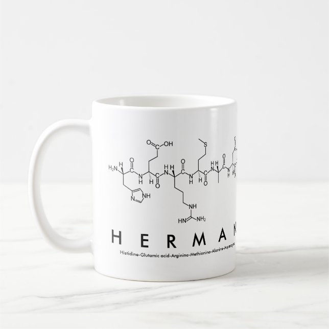 Herman peptide name mug (Left)