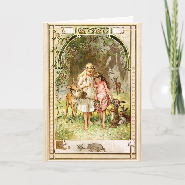 Hermann Vogel - Snow White and Rose Red Card (Front)