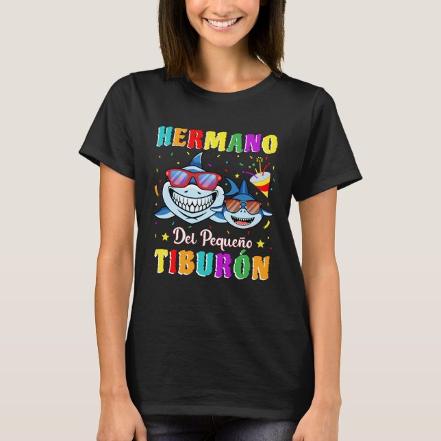 Hermano del Pequeño Tiburón fiesta de cumpleaños t T-Shirt (Front)
