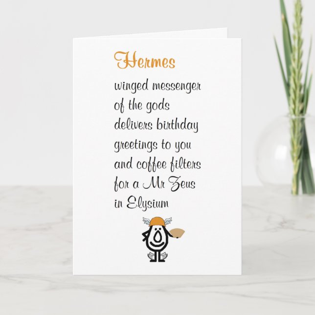 Hermes A Funny Happy Birthday Poem Card (Front)