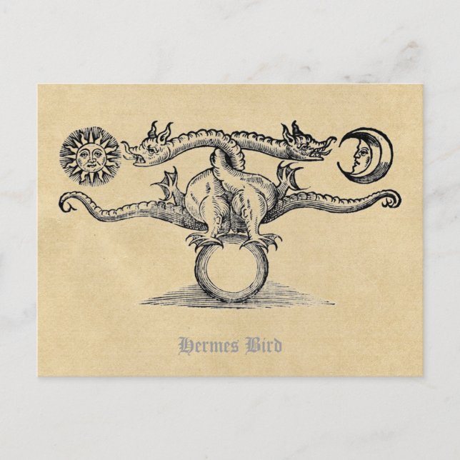 Hermes Bird Alchemy Postcard (Front)