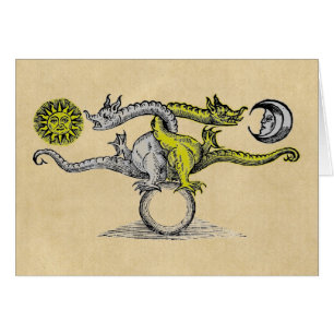 Hermes Bird Dragons Greeting Card