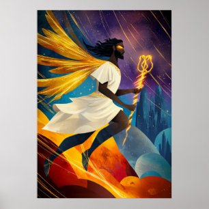 Hermes - Cubist Minimalist Legend - Messenger Poster