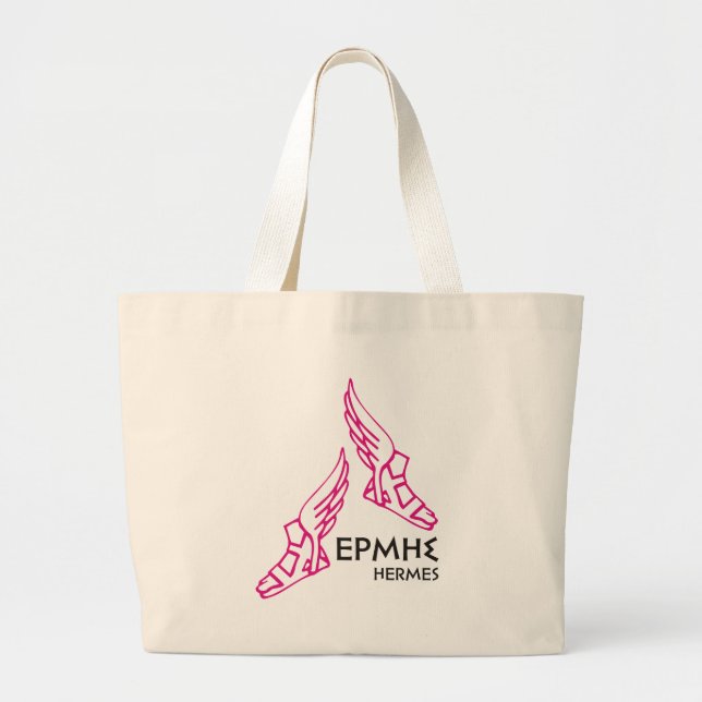Hermes / Ermis - One of the 12 Greek Gods Large Tote Bag (Front)