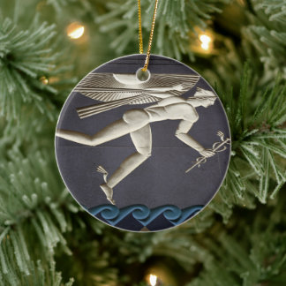 Hermes - Herald of the Greek Gods in NYC Ceramic Tree Decoration