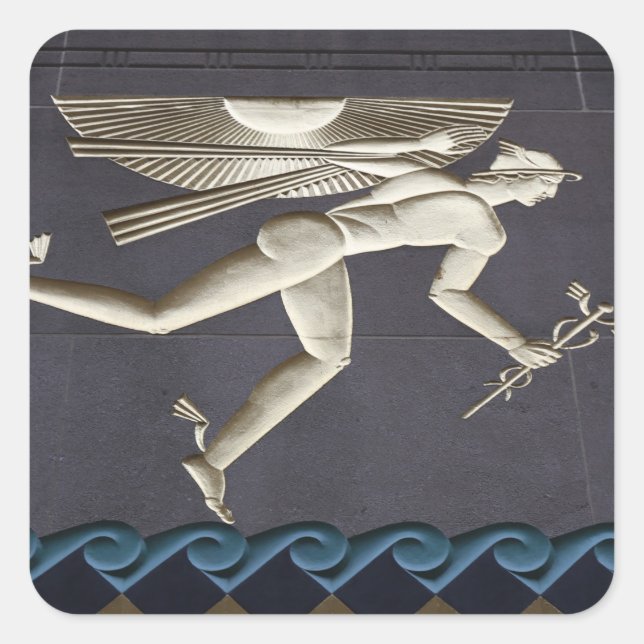 Hermes - Herald of the Greek Gods in NYC Square Sticker (Front)