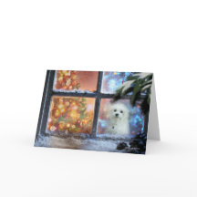 Hermes the Maltese Christmas Greeting Card