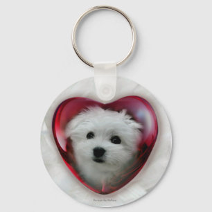 Hermes the Maltese Key Ring