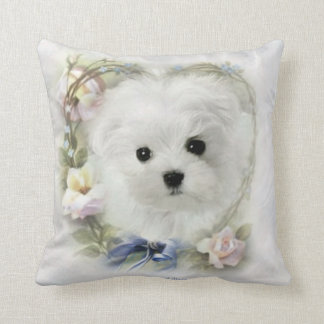 Hermes the Maltese Throw Pillow/Cushion Cushion