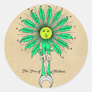 Hermes Tree of Alchemy Classic Round Sticker