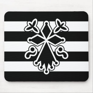 Hermine bretonne en gwenn ha du (blanc et noir) mouse mat