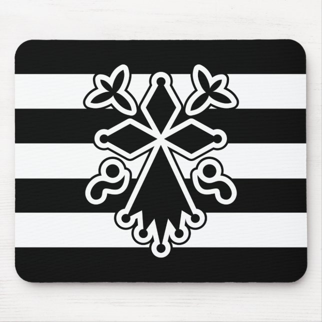 Hermine bretonne en gwenn ha du (blanc et noir) mouse mat (Front)