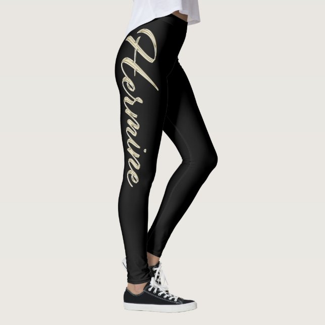 Hermine white Handwriting trousers Leggings (Right)