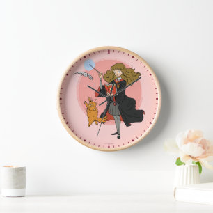 Hermione and Crookshanks Wingardium Leviosa Clock