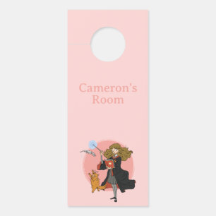 Hermione and Crookshanks Wingardium Leviosa Door Hanger