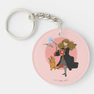 Hermione and Crookshanks Wingardium Leviosa Key Ring