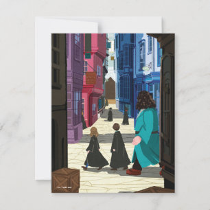 Hermione, HARRY POTTER™, & Hagrid in Diagon Alley Card