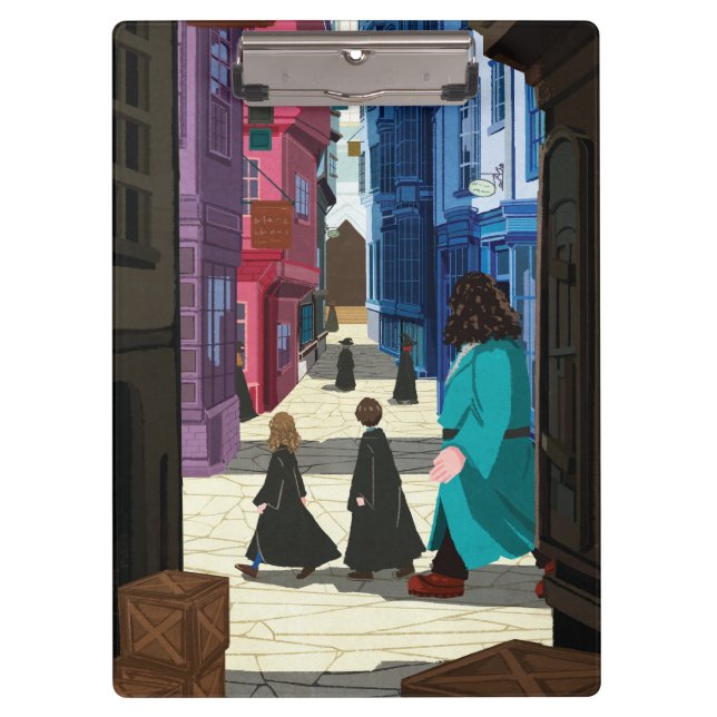 Hermione, HARRY POTTER™, & Hagrid in Diagon Alley Clipboard (Front)