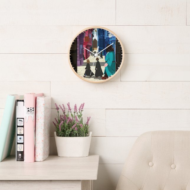 Hermione, HARRY POTTER™, & Hagrid in Diagon Alley Clock (Reading Room)