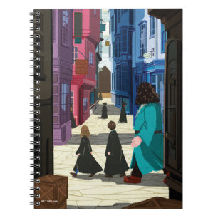 Hermione, HARRY POTTER™, & Hagrid in Diagon Alley Notebook