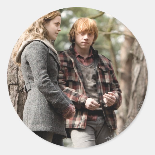 Hermione, Ron, and Harry 2 Classic Round Sticker (Front)