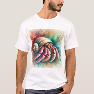 Hermit Crab 090724AREF102 - Watercolor T-Shirt