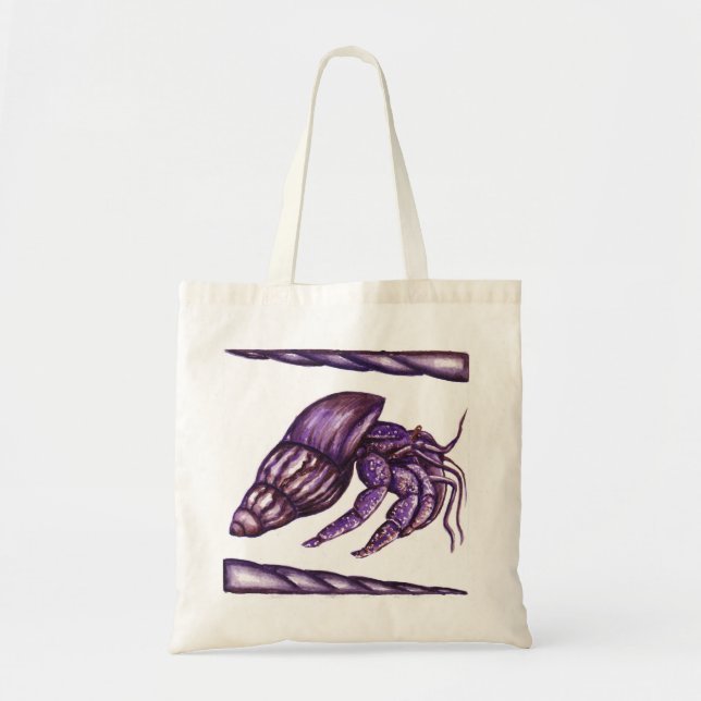Hermit Crab Artwork Tote Bag (Front)