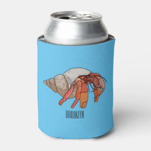 Hermit crab cartoon illustration can cooler