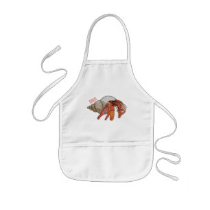 Hermit crab cartoon illustration kids apron