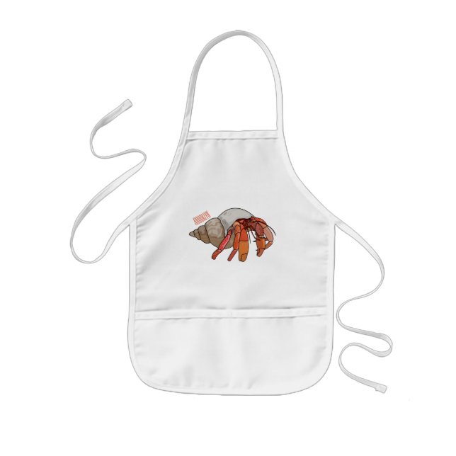 Hermit crab cartoon illustration kids apron (Front)