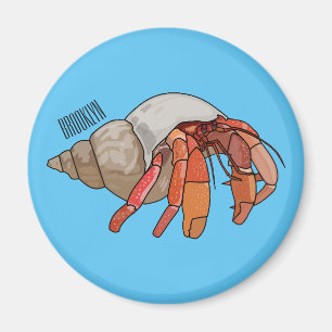 Hermit crab cartoon illustration magnet