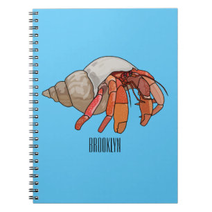 Hermit crab cartoon illustration notebook