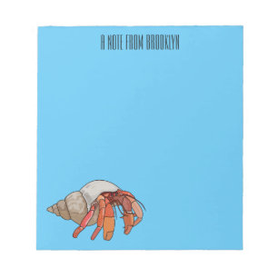 Hermit crab cartoon illustration notepad