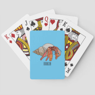 Hermit crab cartoon illustration playing cards