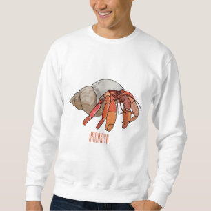 Hermit crab cartoon illustration sweatshirt