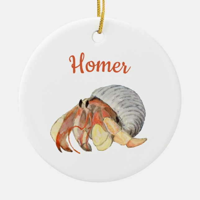 Hermit Crab Ceramic Tree Decoration (Front)