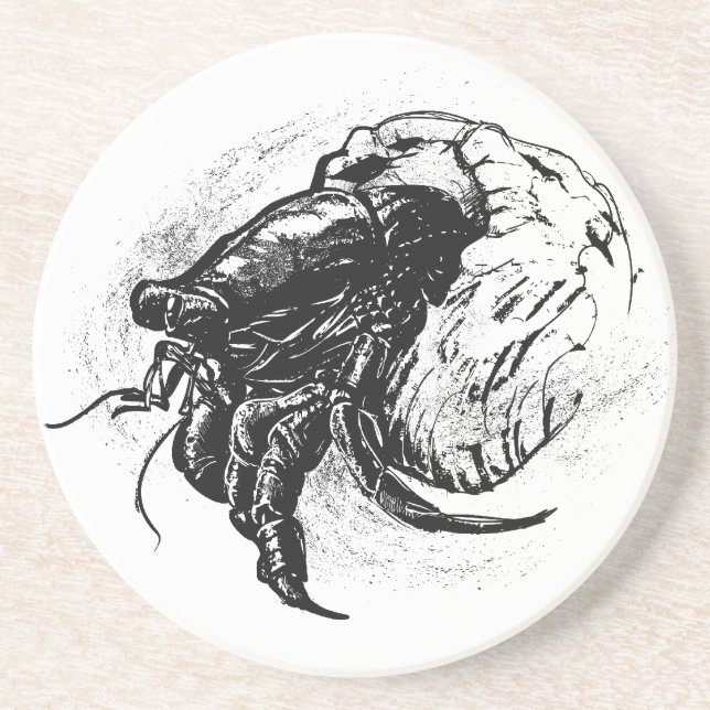Hermit Crab in Black Coaster (Front)