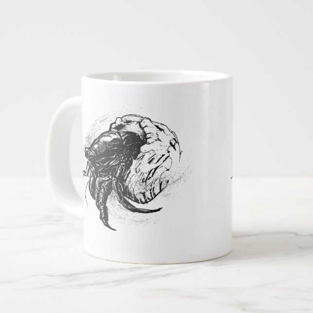 Hermit Crab in Black Large Coffee Mug (Front Left)