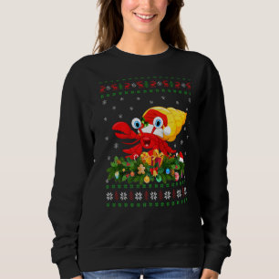 Hermit Crab Lover Xmas Santa Hat Ugly Hermit Crab Sweatshirt