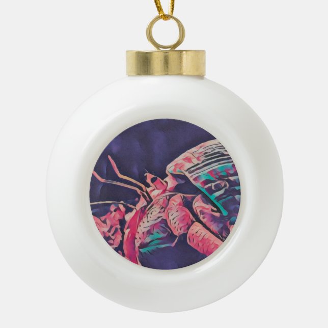 Hermit Crab Necklace Ceramic Ball Christmas Ornament (Front)
